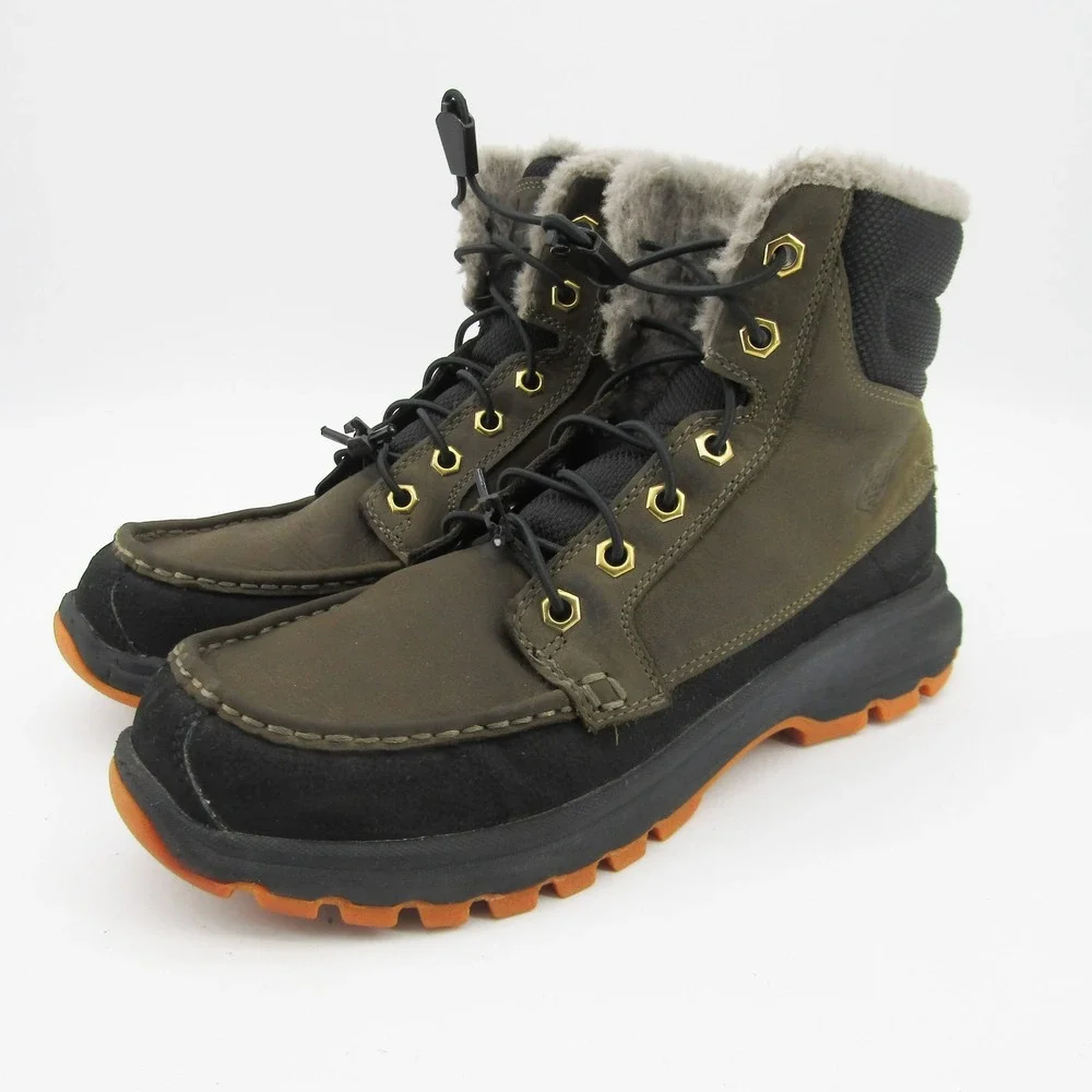 Helly Hansen Mens Garibaldi V3 Winter Boots Size 9.5 Leather Faux Fur Moc Toe